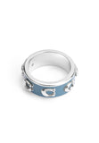 37479244RHO-Signature C Enamel Band Ring-Blue