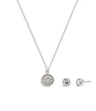 37489421RHO-Signature Quilted Coin Jewelry Set-Rhodium