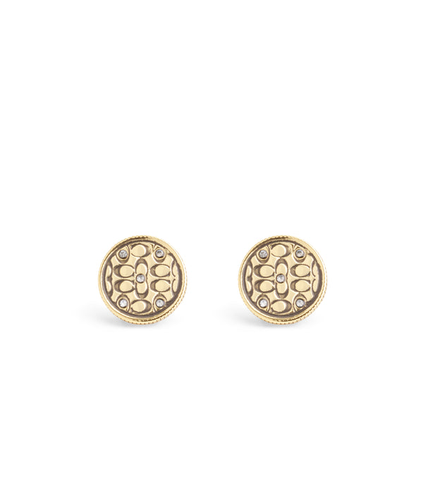 Signature Quilted Coin Stud Earrings
