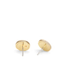 37489424GLD-Signature Quilted Coin Stud Earrings-Gold