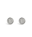 37489424RHO-Signature Quilted Coin Stud Earrings-Rhodium