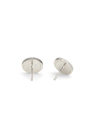 37489424RHO-Signature Quilted Coin Stud Earrings-Rhodium