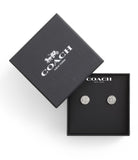 37489424RHO-Signature Quilted Coin Stud Earrings-Rhodium