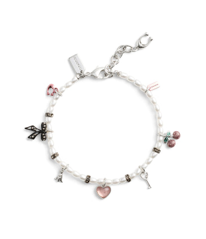 37491608RHO-Signature Bowtique Mini Charm Pearl Bracelet-Pearl Multi