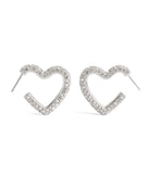 37491609RHO-Pavé Heart Hoop Earrings-Crystal