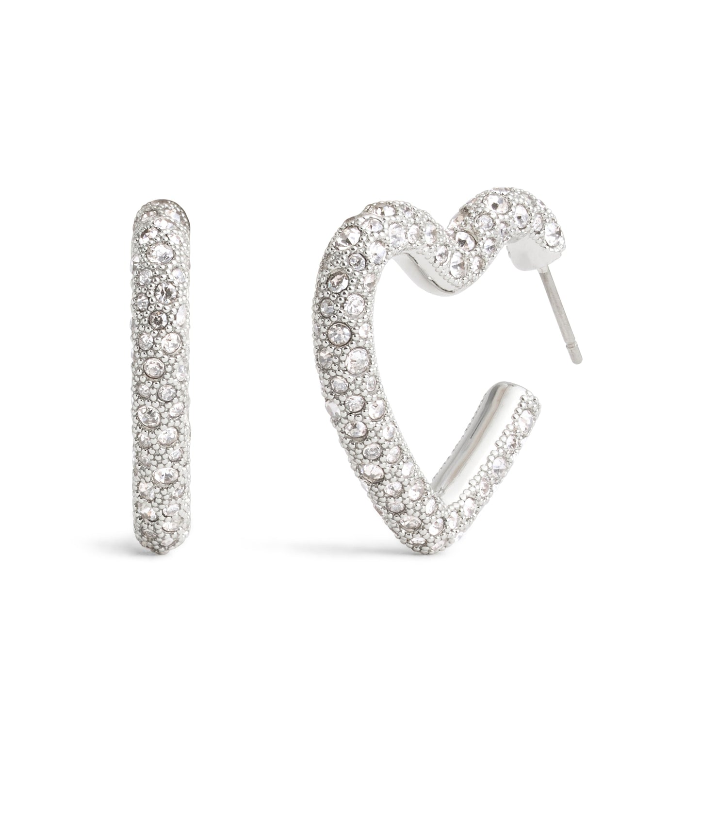 37491609RHO-PavÃ© Heart Hoop Earrings-Crystal