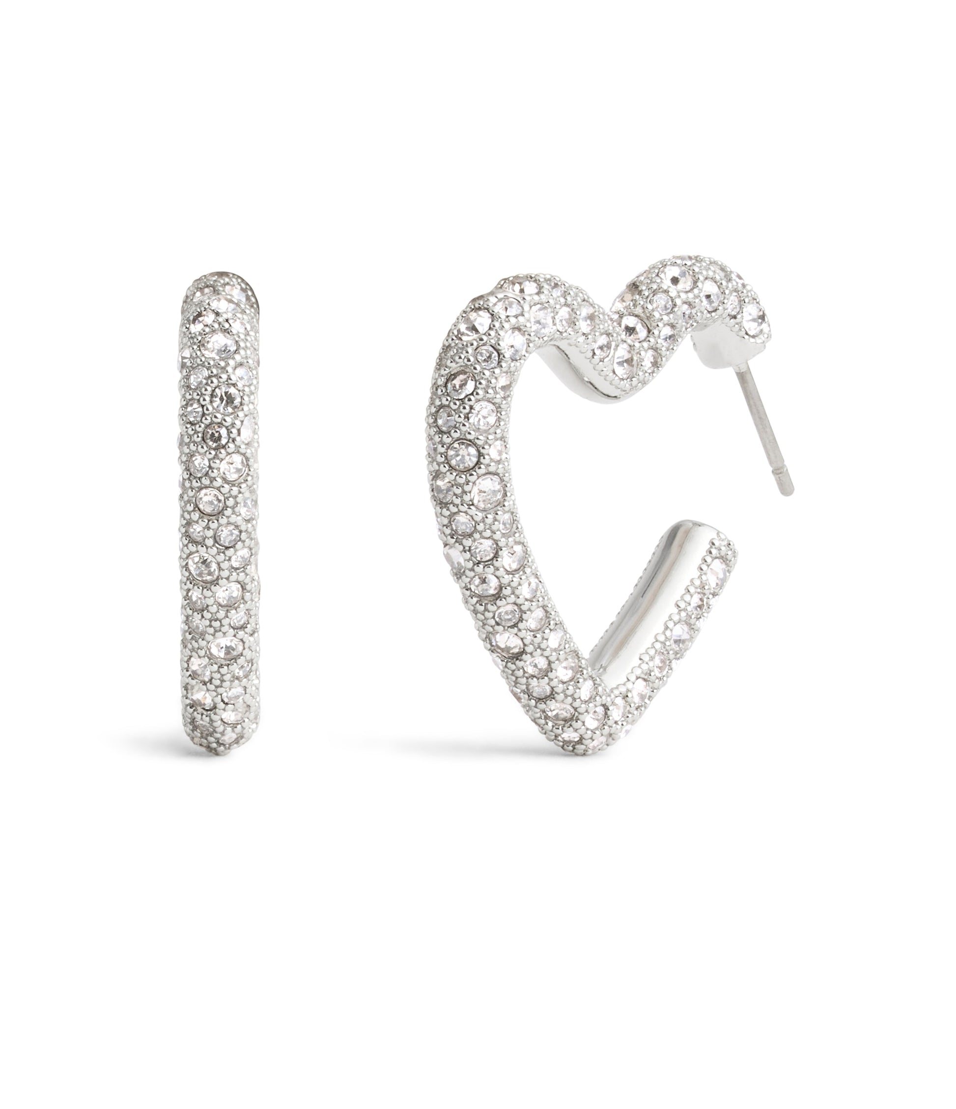 37491609RHO-PavÃ© Heart Hoop Earrings-Crystal