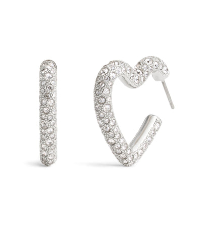 37491609RHO-PavÃ© Heart Hoop Earrings-Crystal
