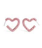 37491609RHO-Pavé Heart Hoop Earrings-Pink