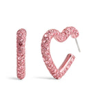 37491609RHO-Pavé Heart Hoop Earrings-Pink