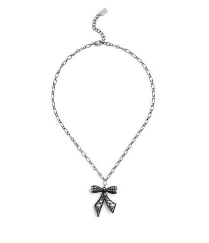 37491614HEM-Bowtique Pearl Pendant Necklace-Black