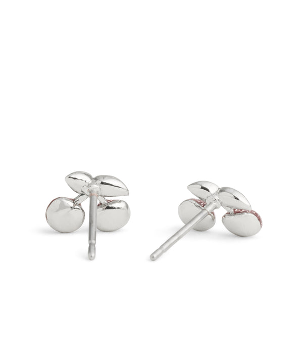 Glitter Cherry Cluster Stud Earrings