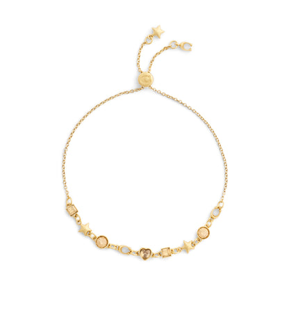37491622GLD-Signature Star & Heart Slider Bracelet-Crystal