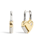 37491623TWO-Signature Heart Padlock Drop Earrings-Twotone