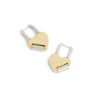 37491623TWO-Signature Heart Padlock Drop Earrings-Twotone