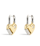 37491623TWO-Signature Heart Padlock Drop Earrings-Twotone