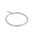 37491624RHO-Signature ID Link Bracelet-Rhodium