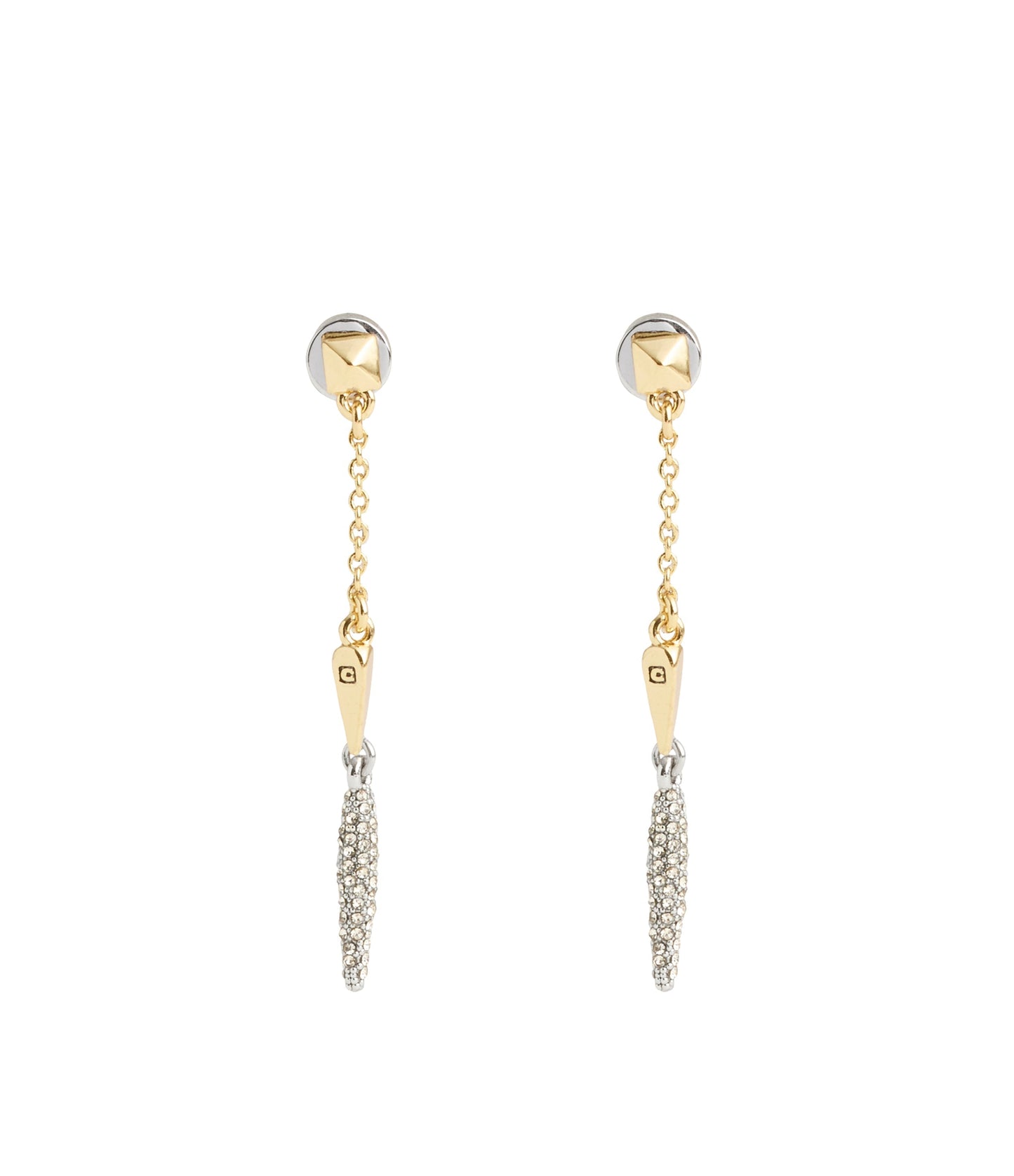 37491625TWO-Signature PavÃ© Spike Front Back Earrings-Twotone