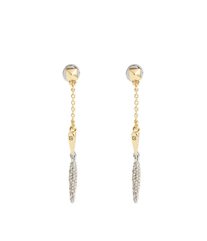 37491625TWO-Signature PavÃ© Spike Front Back Earrings-Twotone