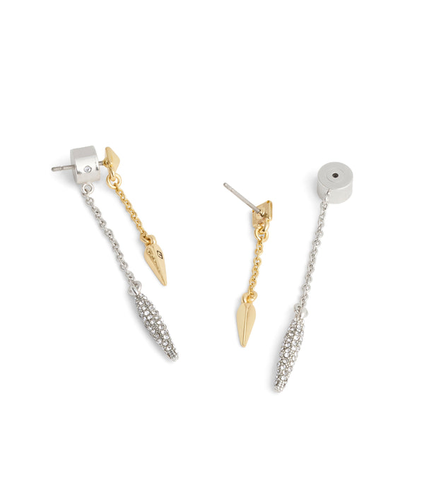 Signature Pav Spike Front Back Earrings
