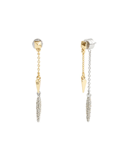 37491625TWO-Signature PavÃ© Spike Front Back Earrings-Twotone