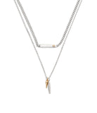 37491626TWO-Signature Pavé Spike Layered Necklace-Rhodium