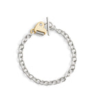 37491628TWO-Signature Heart Padlock Charm Bracelet-Twotone