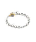 37491628TWO-Signature Heart Padlock Charm Bracelet-Twotone