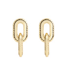 37491630GLD-Stitched Link Drop Earrings-Gold