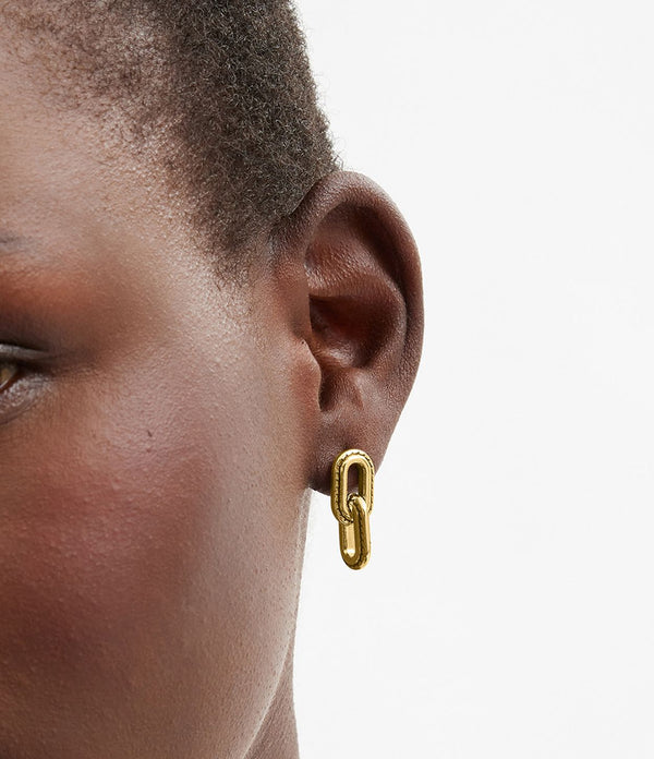 Stitched Link Drop Earrings