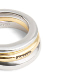 37491640TWO-Signature Hallmark Tubular Band Ring Set-Twotone