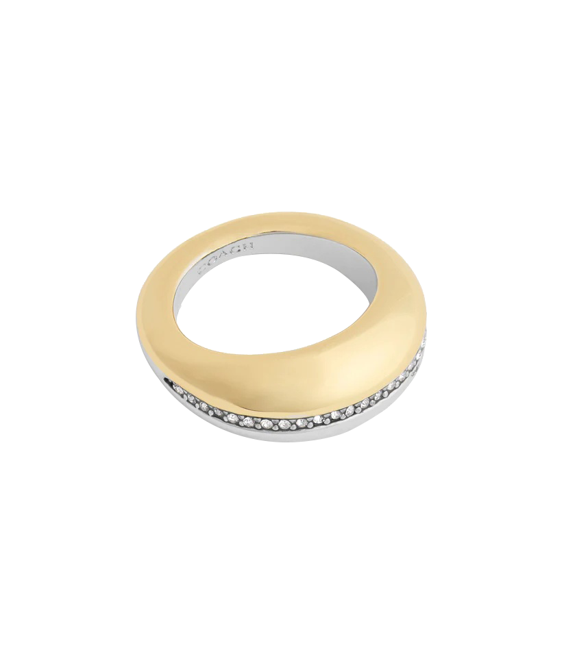 37491643TWO-Signature PavÃ© Tubular Cocktail Ring-Twotone