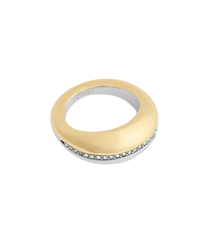 37491643TWO-Signature PavÃ© Tubular Cocktail Ring-Twotone