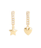 Signature Heart & Star Charm Huggies