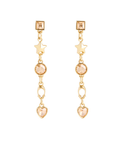 37491651GLD-Signature Star Charm Linear Earrings-Crystal