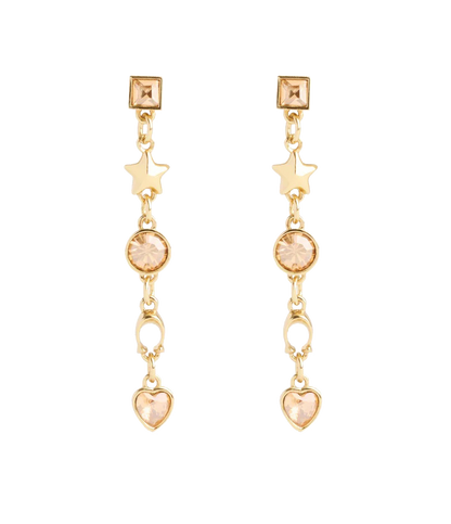 37491651GLD-Signature Star Charm Linear Earrings-Crystal