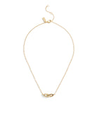 37491653GLD-Stitched Link Pendant Necklace-Gold