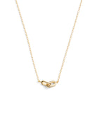 37491653GLD-Stitched Link Pendant Necklace-Gold