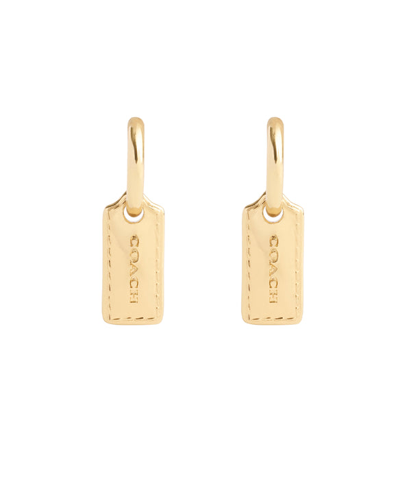 Signature Stitched Hangtag Charm Huggies