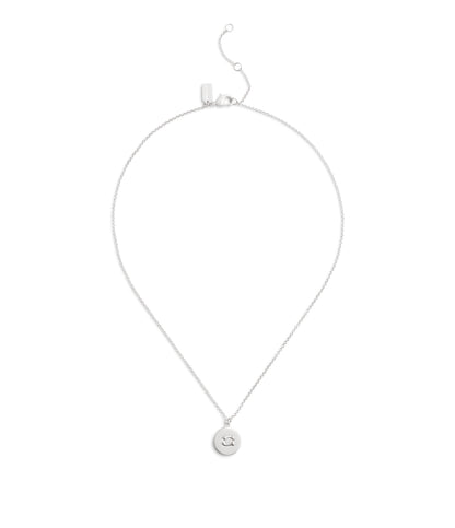 37493100RHO-Signature Coin Pendant Necklace-Rhodium