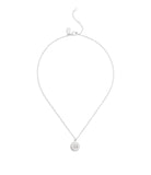 37493100RHO-Signature Coin Pendant Necklace-Rhodium