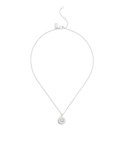 37493100RHO-Signature Coin Pendant Necklace-Rhodium