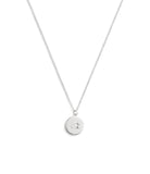 37493100RHO-Signature Coin Pendant Necklace-Rhodium