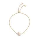 37493109GLD-Signature Coin Pearl Slider Bracelet-Pearl