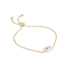 37493109GLD-Signature Coin Pearl Slider Bracelet-Pearl