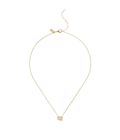 37493112GLD-Signature C Stone Pendant Necklace-Crystal