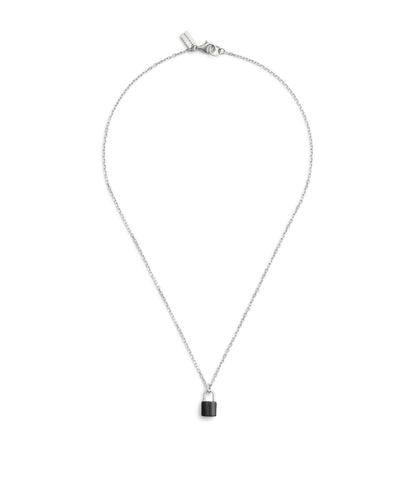 37493201SLV-Men's Sterling Silver Signature Onyx Padlock Penda-Black