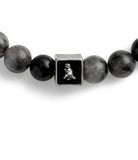 37493219SLV-Men's Sterling Silver Signature Mixed Onyx Beaded -Multi Black