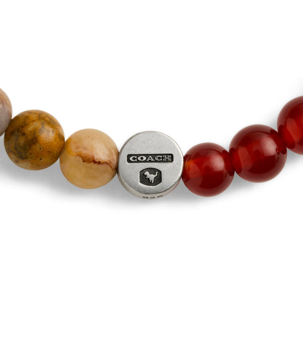 Men'S Sterling Silver Signature Mixed Jasper Beaded Stretch Bracelet