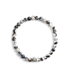 37493221SLV-Men's Sterling Silver Signature Mixed Agate Beaded-Multi